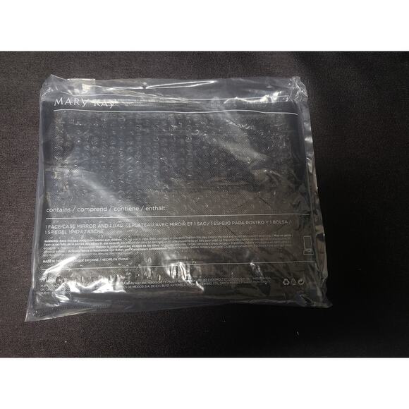Mary Kay Portable Black Travel Makeup Pop Up Mirror & Zip Mesh Bag Set of 2 NEW - Picture 4 of 8
